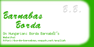 barnabas borda business card